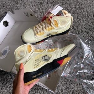 Air Jordan 5 x Off White Sail